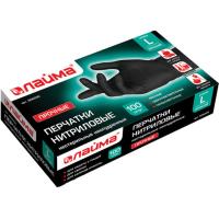 Перчатки Нитрил неопудренная, XL 10% 100 шт/уп черные LAIMA (10 уп/кор)