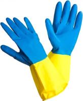 Перчатки хозяйственные из прочного латекса BICOLOR S (в уп 120 пар)